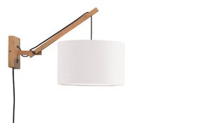 GOOD&MOJO Wandlamp 'Andes' Small, Bamboe en Eco linnen, kleur Wit/Naturel