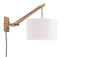 GOOD&MOJO Wandlamp 'Andes' Small, Bamboe en Eco linnen, kleur Wit/Naturel
