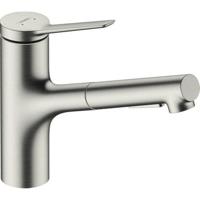 Hansgrohe - Zesis M33 - ééngreepskeukenmengkraan 150 - uittrekbare vuistdouche - 2 jets - RVS afwerking 74800800 - thumbnail