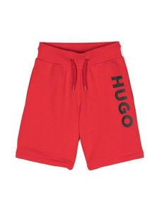 HUGO KIDS short de sport à logo imprimé - Rouge