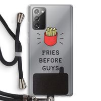 Fries before guys: Samsung Galaxy Note 20 / Note 20 5G Transparant Hoesje met koord