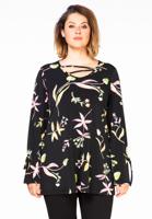 Yoek Tuniek flare bandjes TULIP | Zwart | Maat Plus