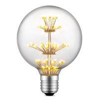 Edison Vintage LED filament lichtbron Globe - Helder - G95 Crystal - Retro LED lamp - 9.5/9.5/13.5cm - geschikt voor E27 fitting - 1W 100lm 2300K - warm wit licht
