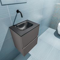 Mondiaz Ada 40cm toiletmeubel dark grey met wastafel urban midden zonder kraangat - thumbnail