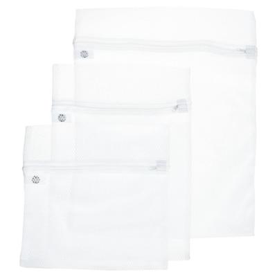 5Five Set van 3x stuks waszakjes/wasnetjes - wit - in 3 formaten - Wasgoed zakjes - BH zakjes
