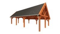 Kapschuur de Hofstee XXL 1145x595 cm- Kapschuurdak- Onbehandeld lariks Douglas hout- Trendhout