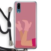 Pink boots: Huawei P20 Transparant Hoesje met koord
