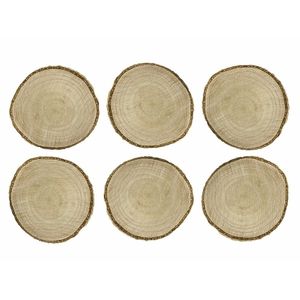 Naamkaartjes/plaatskaartjes Hout - Bruiloft - 6x stuks - 5-7 cm - berkenhout