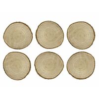 Naamkaartjes/plaatskaartjes Hout - Bruiloft - 6x stuks - 5-7 cm - berkenhout