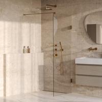 Brauer Void - Inloopdouche - Helder Glas - 80 x 200 cm - incl. Glascoating - PVD Goud Geborsteld