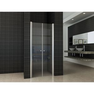 Dubbele Pendel-Nisdeur 80X200 cm 6 mm Nano Glas Aqua Splash