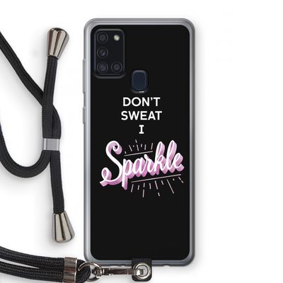Sparkle quote: Samsung Galaxy A21s Transparant Hoesje met koord