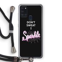 Sparkle quote: Samsung Galaxy A21s Transparant Hoesje met koord