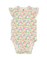 HEMA Baby meegroeiromper ruches bloemen gebroken wit (gebroken wit)