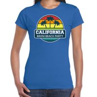 California zomer t-shirt / shirt California bikini beach party blauw voor dames