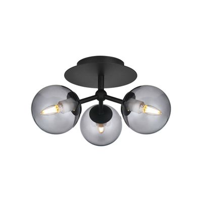 Halo Design Plafondlamp 'Atom' kleur Zwart / Smoke