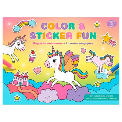Deltas Color & sticker fun magische eenhoorns