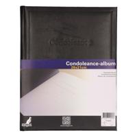 Condoleance album - zwart - 26 x 21 cm - condoleanceboek - rouwboek