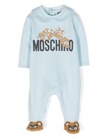 Moschino Kids grenouillère à logo imprimé - Bleu