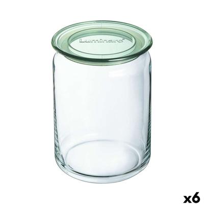 Blik Luminarc Pure Jar Groen Glas 1 L (6 Stuks)
