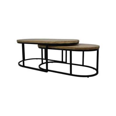 HSM Collection salontafel City (2 stuks) - naturel/zwart