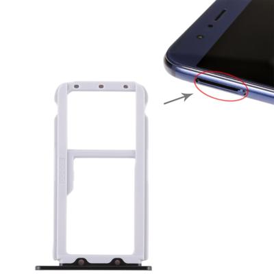 SIM-kaarthouder + SIM-kaarthouder / Micro SD-kaart lade voor Huawei Honor V9 (zwart)