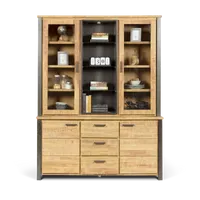 Vitrinekast (2 deuren) Steelwood - Seasoned Brown - thumbnail