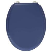 GELCO DESIGN Toiletzitting Dolce - Roestvrijstalen scharnieren - Gegoten hout - Marineblauw