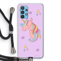 Roze eenhoorn: Samsung Galaxy A32 4G Transparant Hoesje met koord