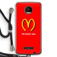 I'm lovin' you: Motorola Moto Z Force Transparant Hoesje met koord