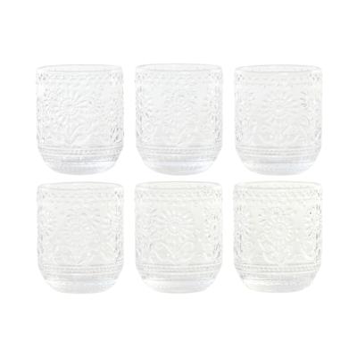 Glazenset Home ESPRIT Transparant Kristal Met reliëf 360 ml (6 Stuks)