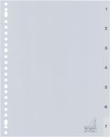 Kangaro G407CM indextab Numerieke tabbladindex Polypropyleen (PP) Grijs - thumbnail