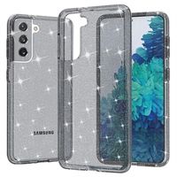 Samsung Galaxy S21 5G Stijlvolle Glitter Series Hybrid Case - Grijs