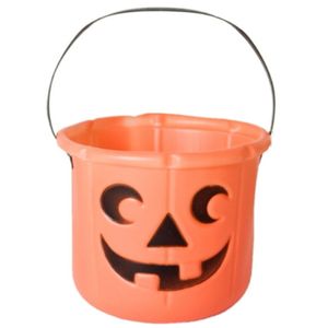 Pompoen trick or treat snoep emmertje oranje D14 x H17 cm