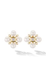 David Yurman puces d'oreilles Renaissance en or 18ct serties de diamants et de perles (16,5 mm) - thumbnail