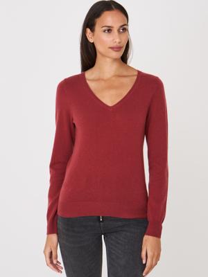 Cashmere trui met V-hals van organisch cashmere