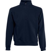 Navy blauwe fleece sweater/trui met rits kraag voor heren/volwassenen 2XL (EU 56)  - - thumbnail