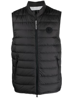 Woolrich gilet matelassé à patch logo - Noir
