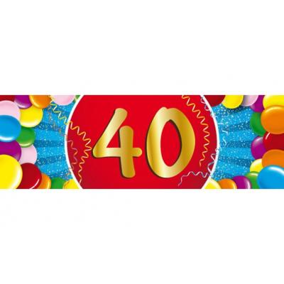 40 jaar leeftijd sticker - 19 x 6 cm - verjaardag - jubileum - versiering