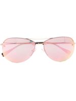 Prada Pre-Owned lunettes de soleil tintées à monture ronde - Or