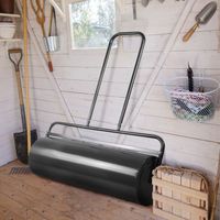 Graswals Handwals Tuinrol Zware Trommel Gazonroller Ideaal voor Vlakken Gazon (48 L / 114 x 60 x 32 cm Zwart) - thumbnail