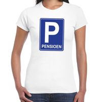 Pensioen P cadeau t-shirt wit dames - thumbnail