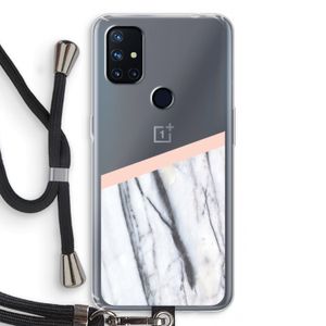 A touch of peach: OnePlus Nord N10 5G Transparant Hoesje met koord