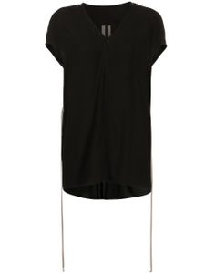 Rick Owens t-shirt à lien de resserrage - Noir