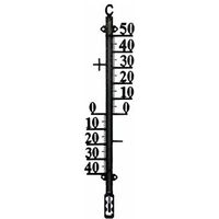 Buitenthermometer - metaal - 38 cm - zwart - thumbnail