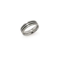 Boccia 0101-1760 Ring Titanium Emaille Zilverkleurig Maat 60