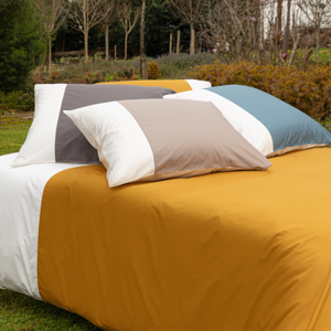 Dommelin Dommelin dekbedovertrek Palermo Percal 400TC Ecru-Saffraan 140x200/220