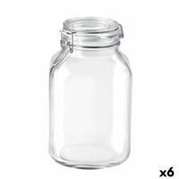 Voedselopslagcontainer Bormioli Rocco fido Transparant Glas (3 L) (6 Stuks) - thumbnail