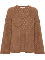 Dorothee Schumacher cardigan en maille ajourée à effet brossé - Marron - thumbnail