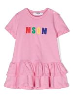 MSGM Kids robe volanté à logo imprimé - Rose MSGM Kids robe volanté à logo imprimé - Rose